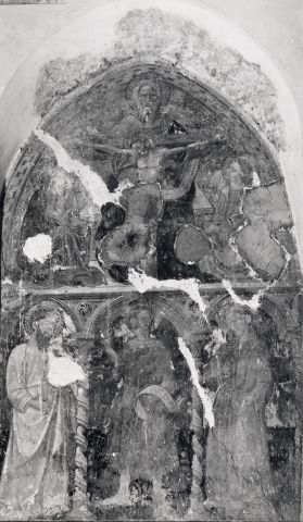 Fototeca del Polo museale della Campania — Anonimo napoletano sec. XIV - Trinità; San Bartolomeo, san Giovanni Battista e san Francesco d'Assisi — insieme